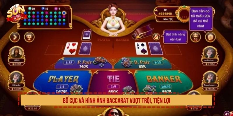 Bố cục và hình ảnh baccarat vượt trội, tiện lợi