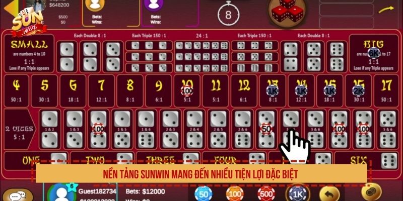 Mini Sicbo SUNWIN Chơi Nhanh Tỷ Lệ Thưởng Giá Trị Nhất Nền tảng SUNWIN mang đến nhiều tiện lợi đặc biệt