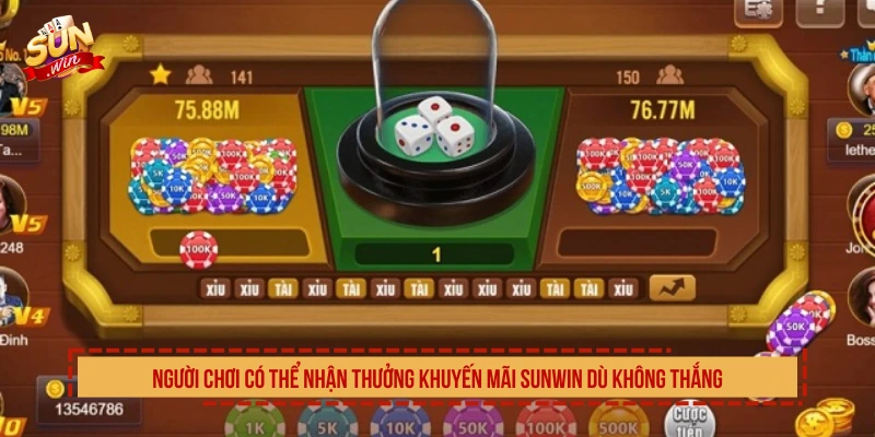 Khuyến Mãi Hoàn Tiền SUNWIN Đến 2% Nhận Thưởng Lớn Người chơi có thể nhận thưởng khuyến mãi SUNWIN dù không thắng