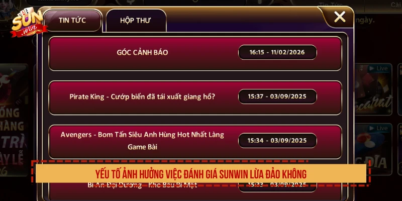 Yếu tố ảnh hưởng việc đánh giá SUNWIN lừa đảo không